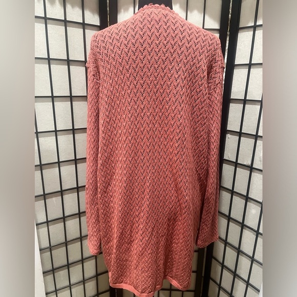 Natural Reflections Rust FRENCH TERRY OPEN FRONT CARDIGAN SIZE M - Picture 7 of 12